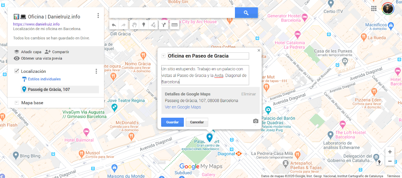 Crear mapa con Google my Maps