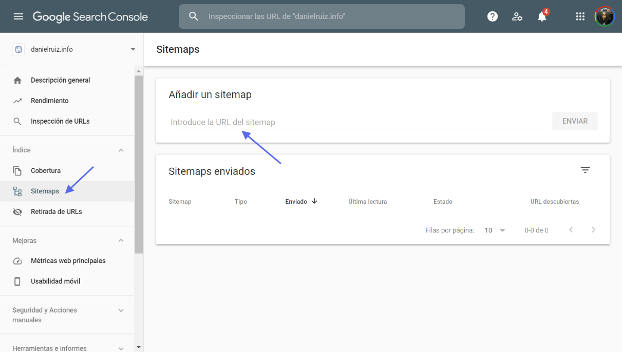 Añadir sitemap en Google